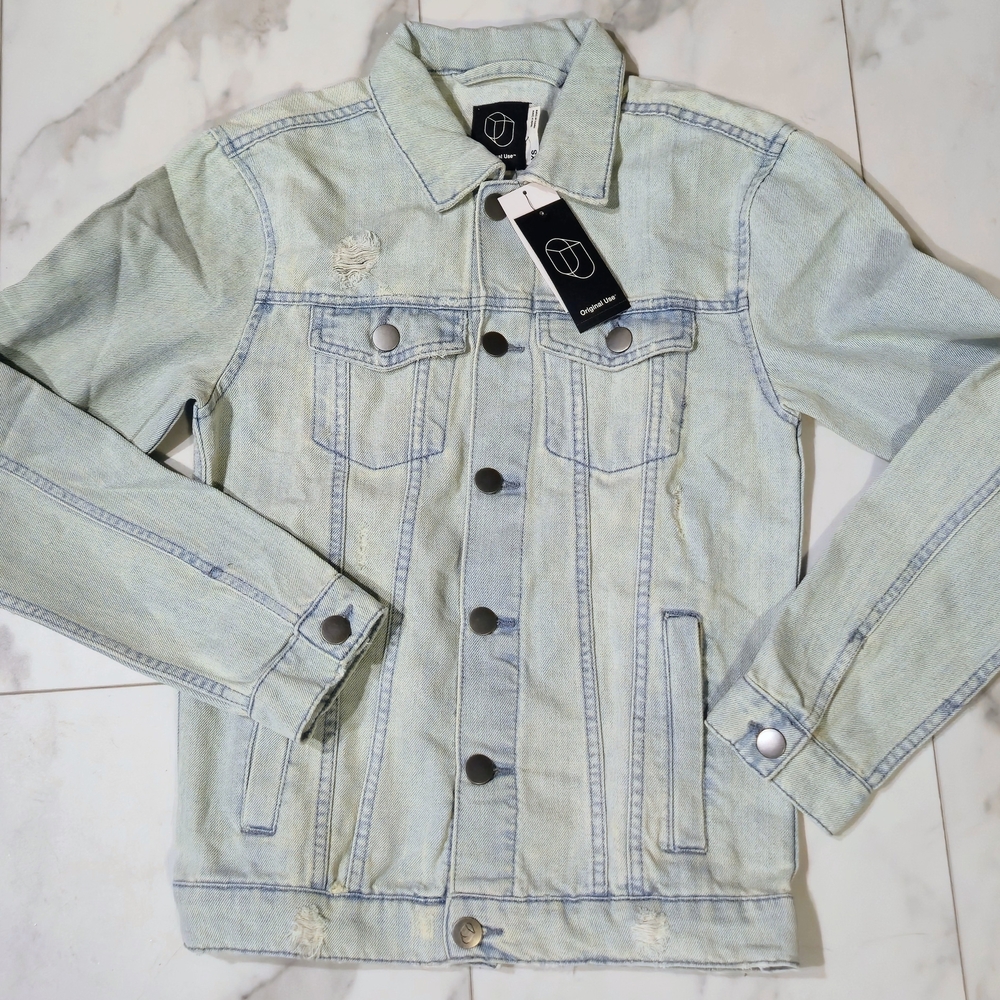 Original Use Light Wash Denim Jacket - Pale Blue